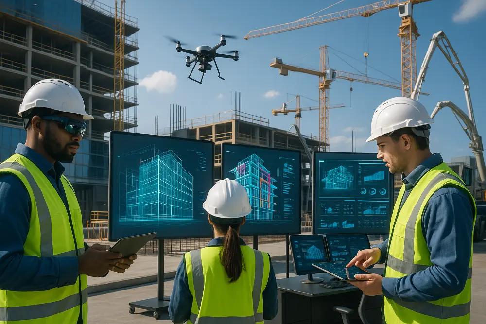 Construction professionals using digital project information